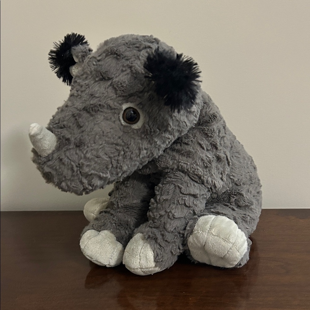 The Petting Zoo Stuffed Plush Rhino Rhinoceros 2016 12"